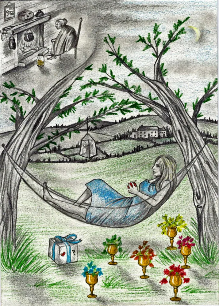Six of Cups tarot artwork